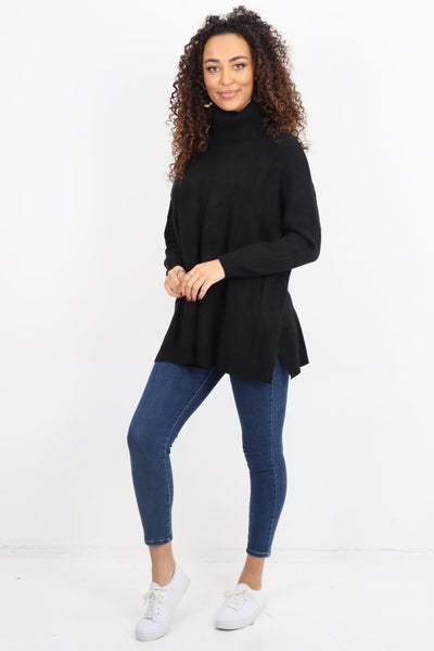 Italian Cowl Neck Cable Knitted Longsleeve Jumper Top