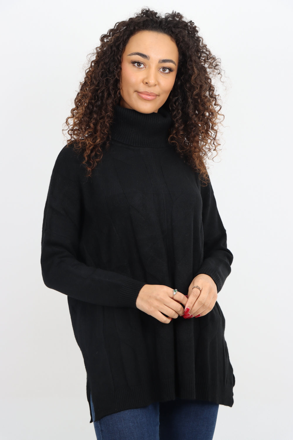 Italian Cowl Neck Cable Knitted Longsleeve Jumper Top