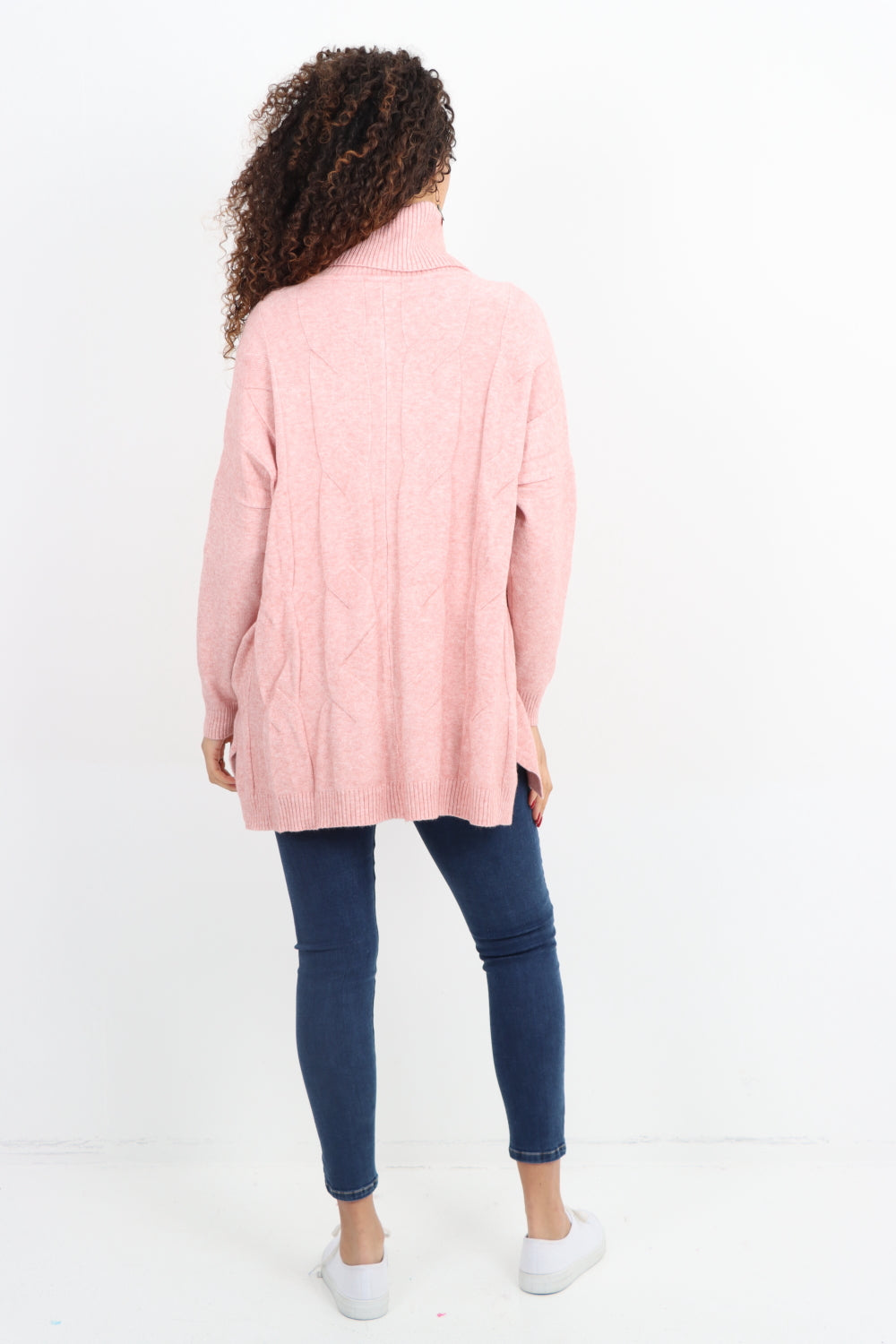 Italian Cowl Neck Cable Knitted Longsleeve Jumper Top