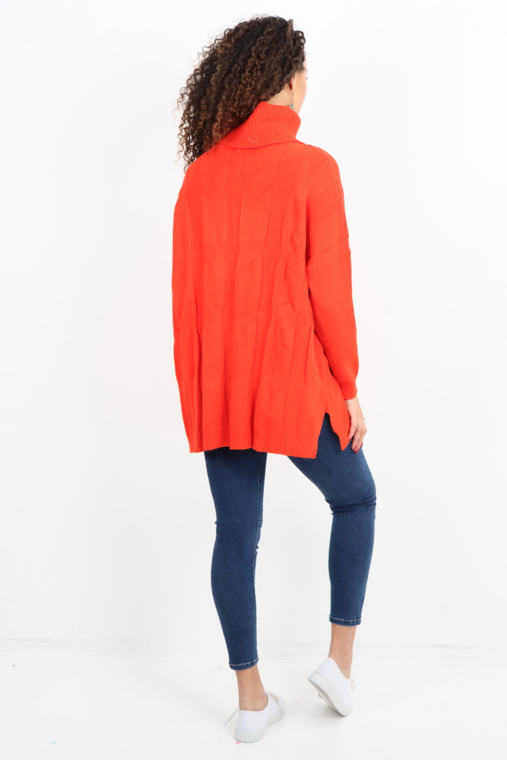 Italian Cowl Neck Cable Knitted Longsleeve Jumper Top