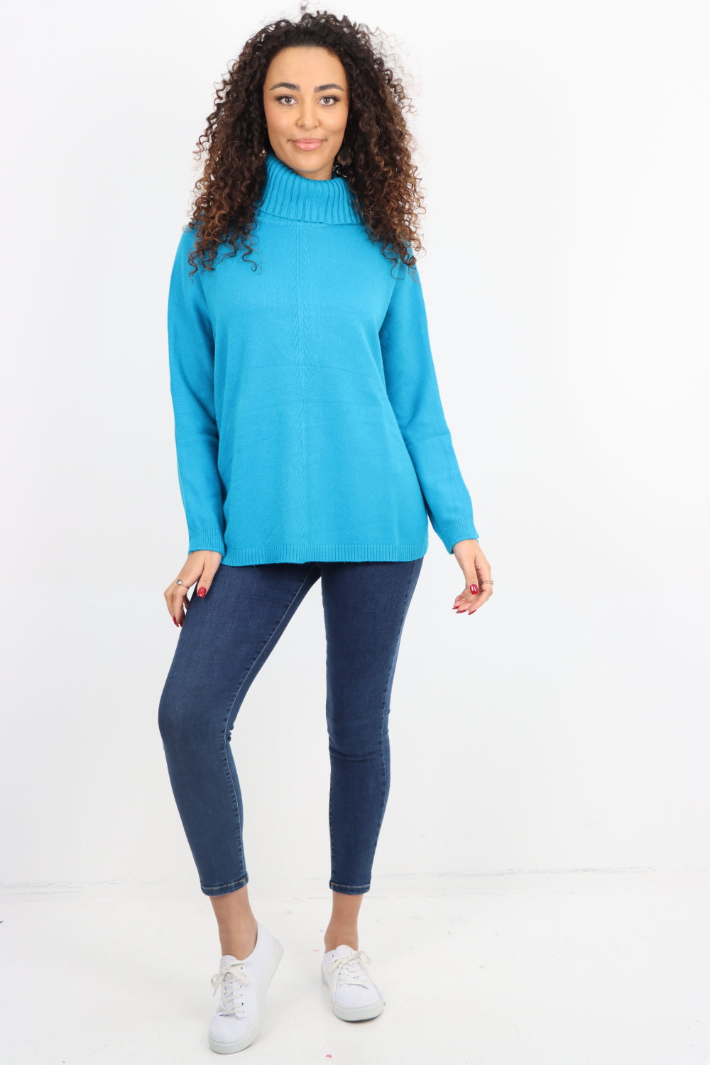 Side Button Detail Ribbed Hem Longsleeve Jumper Top