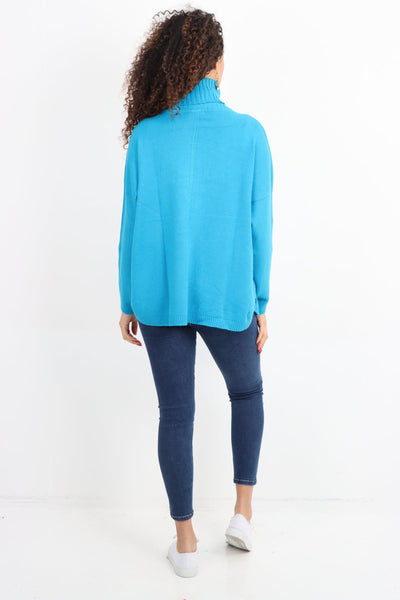 Side Button Detail Ribbed Hem Longsleeve Jumper Top