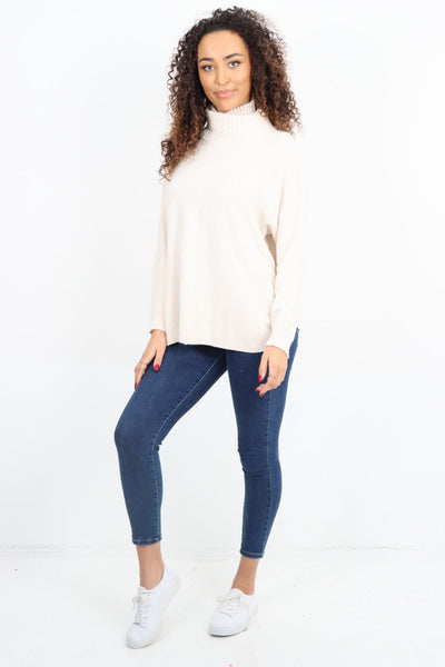 Side Button Detail Ribbed Hem Longsleeve Jumper Top