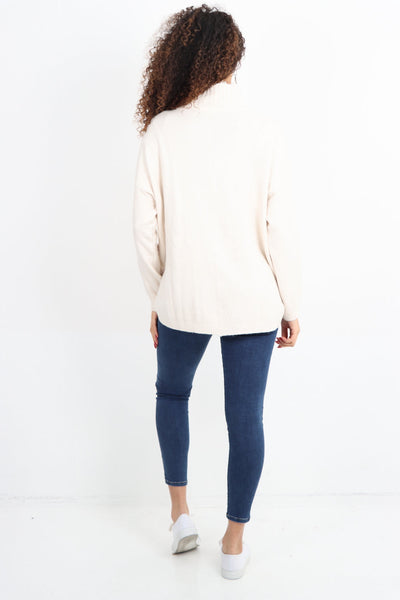 Side Button Detail Ribbed Hem Longsleeve Jumper Top