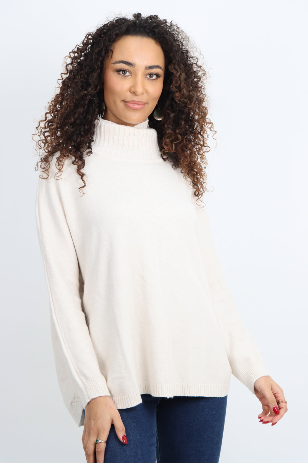 Side Button Detail Ribbed Hem Longsleeve Jumper Top