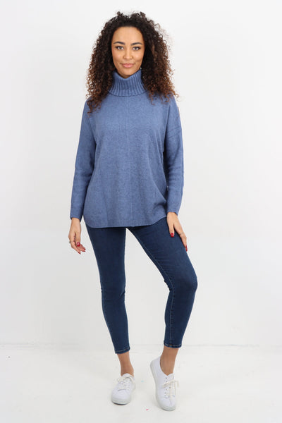 Side Button Detail Ribbed Hem Longsleeve Jumper Top