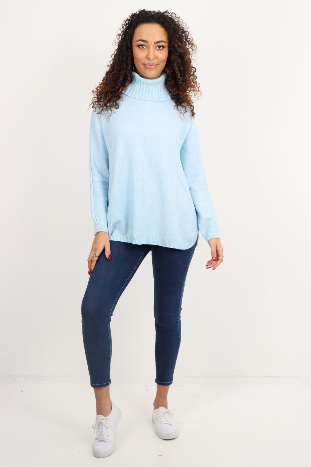 Side Button Detail Ribbed Hem Longsleeve Jumper Top