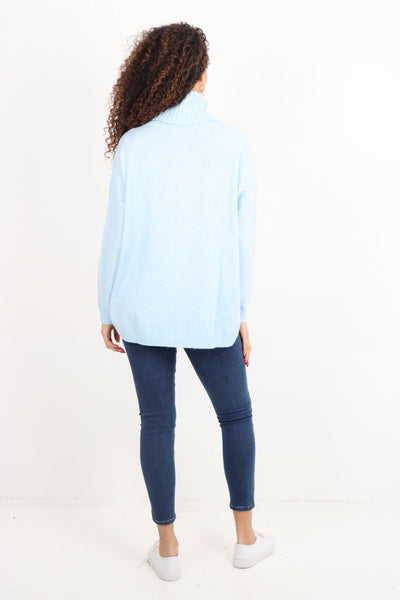 Side Button Detail Ribbed Hem Longsleeve Jumper Top