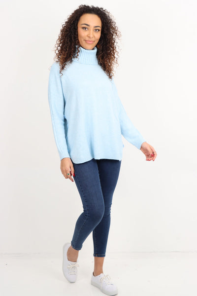 Side Button Detail Ribbed Hem Longsleeve Jumper Top