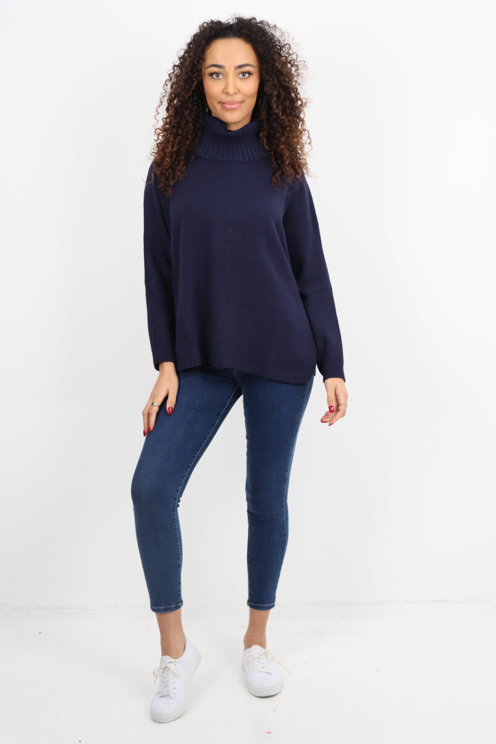 Side Button Detail Ribbed Hem Longsleeve Jumper Top