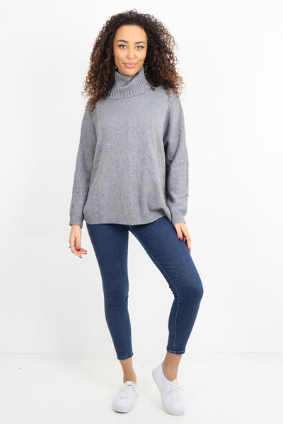 Side Button Detail Ribbed Hem Longsleeve Jumper Top