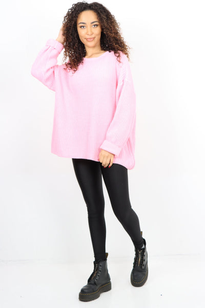 Chunky Knit Long Sleeve Jumper Short Top