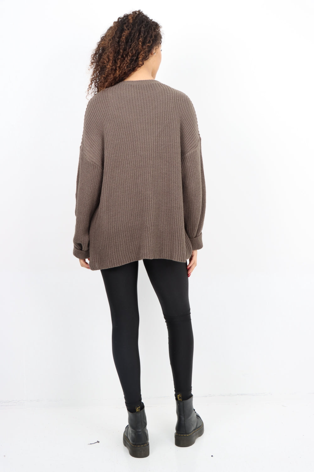 Chunky Knit Long Sleeve Jumper Short Top