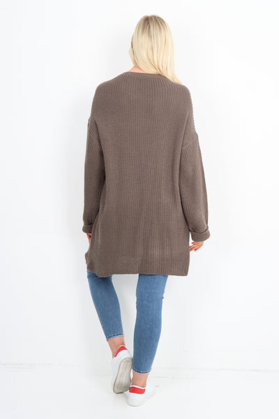 Italian Chunky Knit Long-sleeved Tunic Jumper