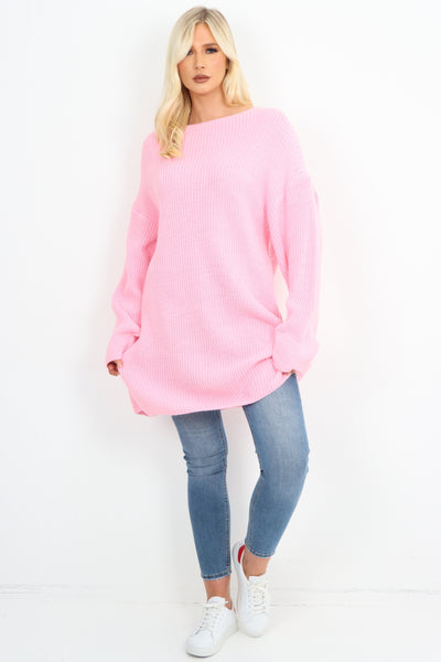 Italian Chunky Knit Long-sleeved Tunic Jumper