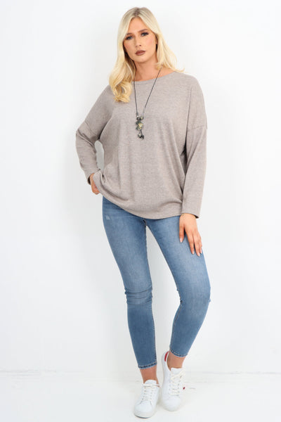 Basic Soft Knit  Necklace Top