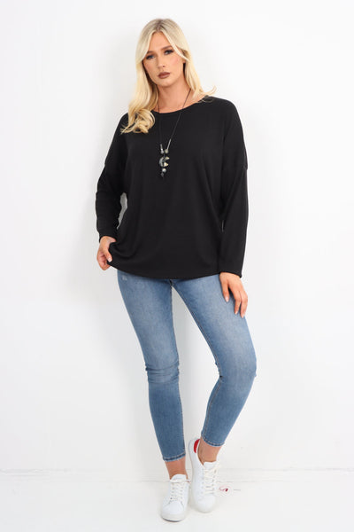 Basic Soft Knit  Necklace Top