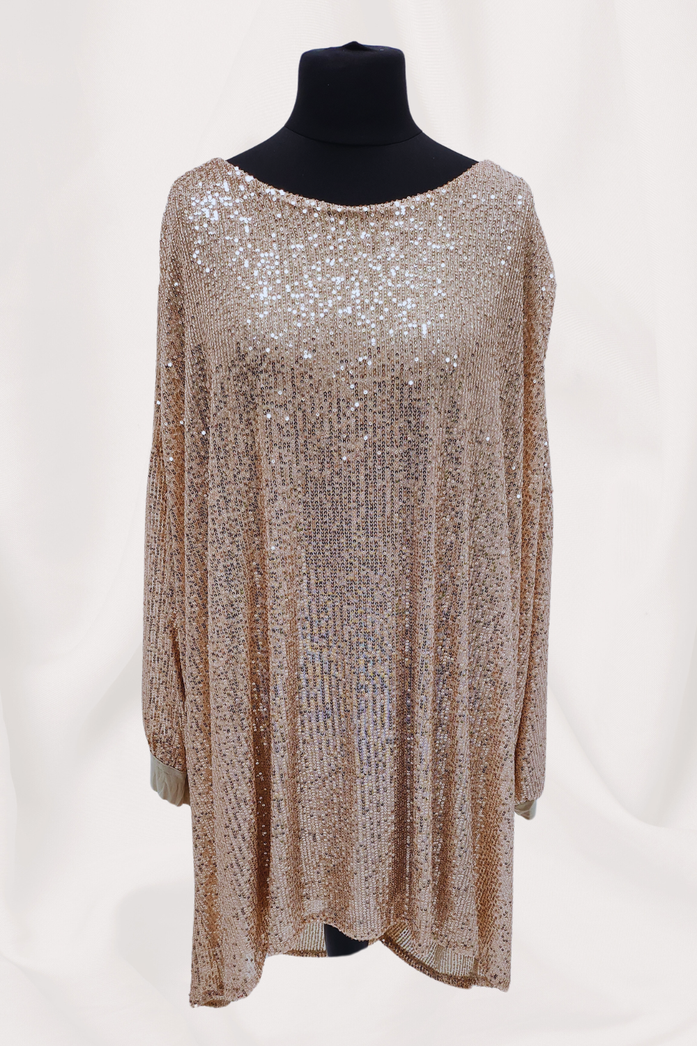 Sequin Back Tie Knot Dip Hem Party Wear Dress