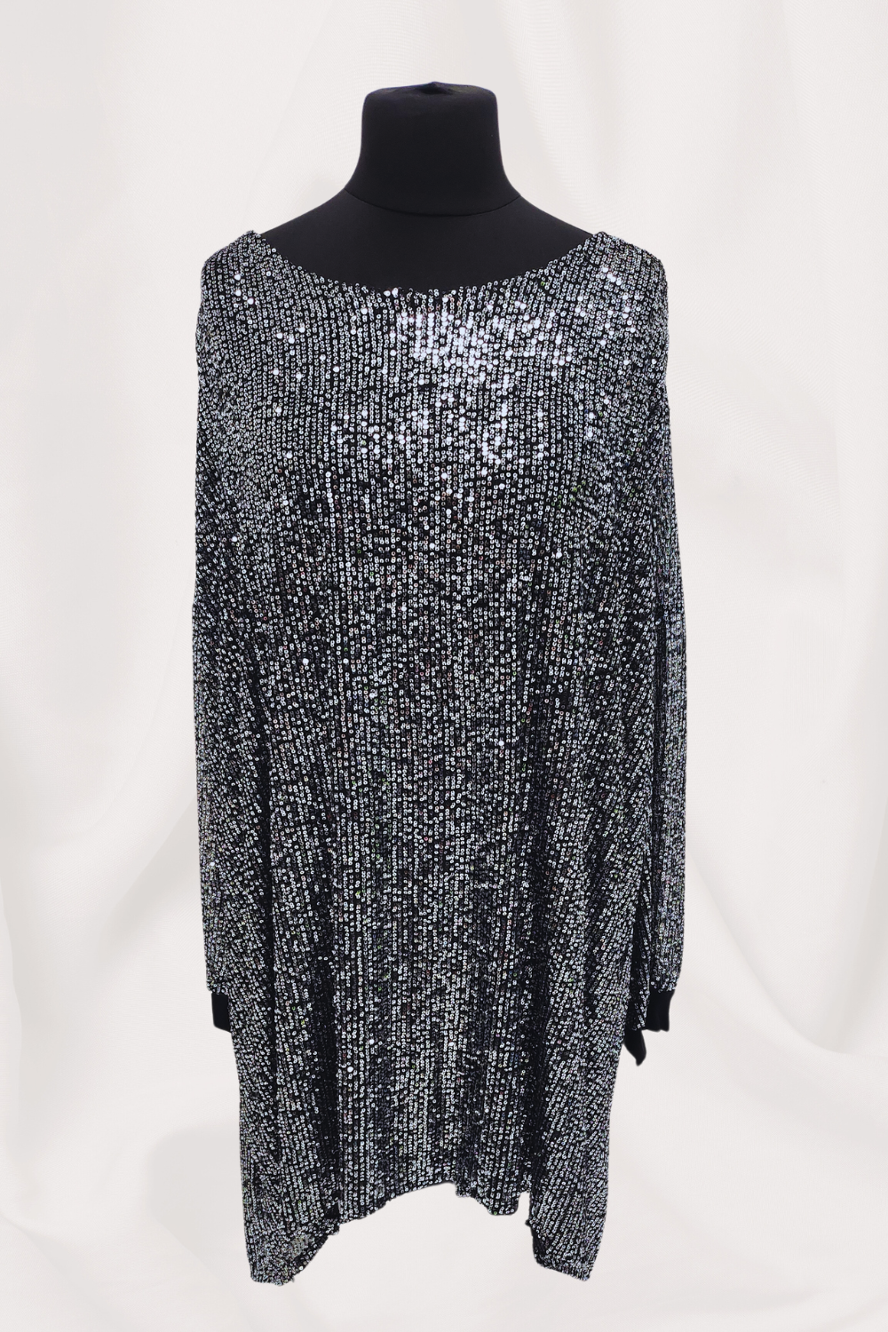 Sequin Back Tie Knot Dip Hem Party Wear Dress