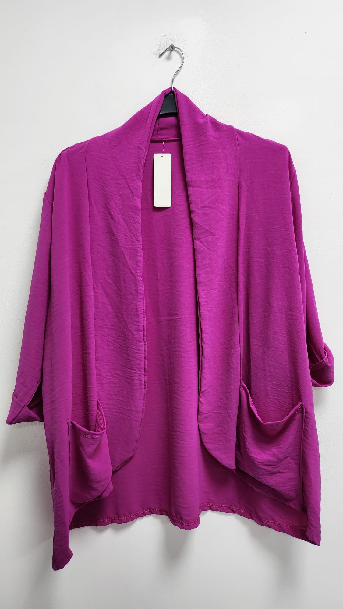 3/4 Sleeve Open Front Lightweight Cardigan - Lashra Fashion