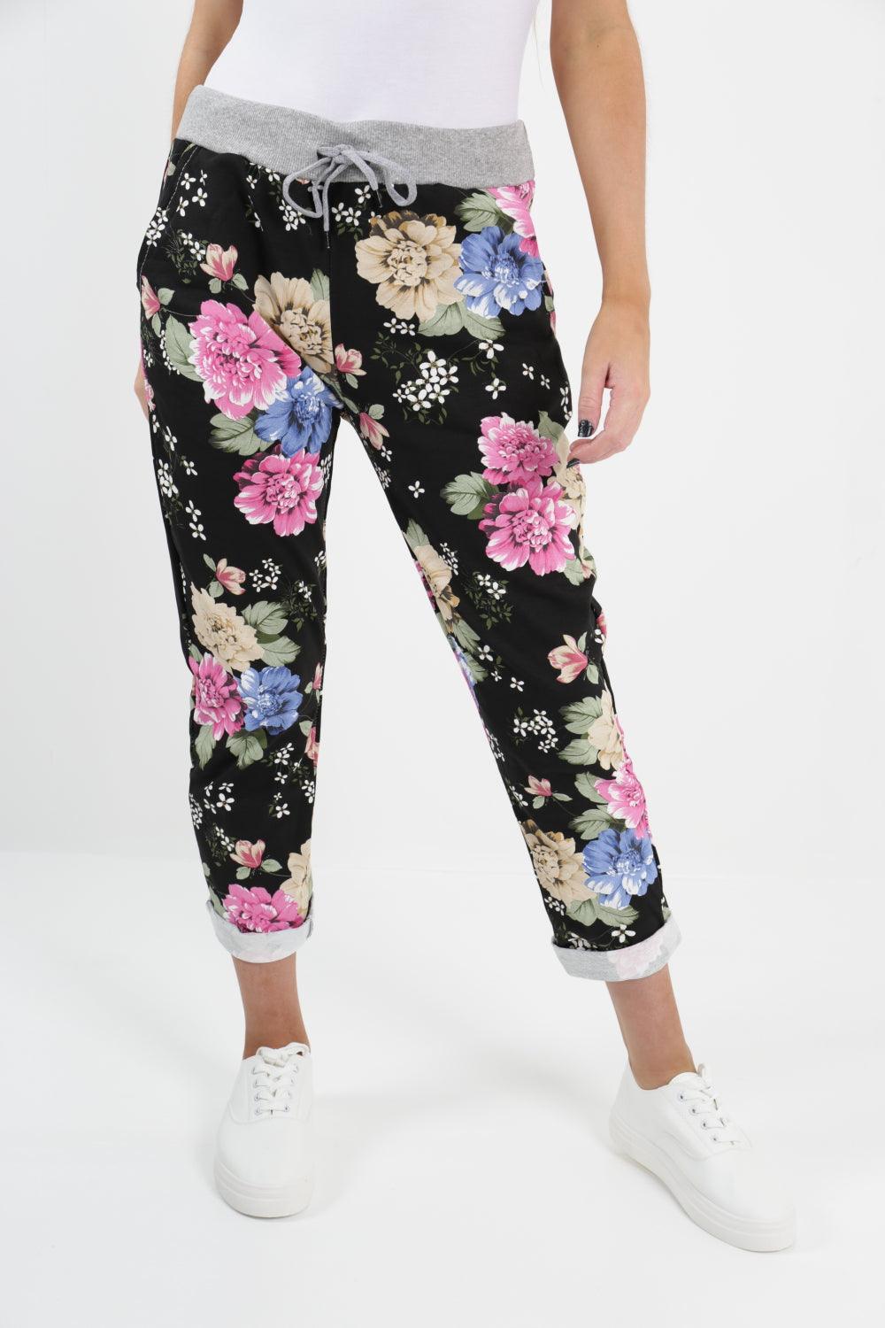 Womens floral joggers sales